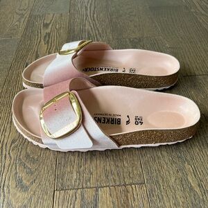 Birkenstock Madrid pink velvet sandals